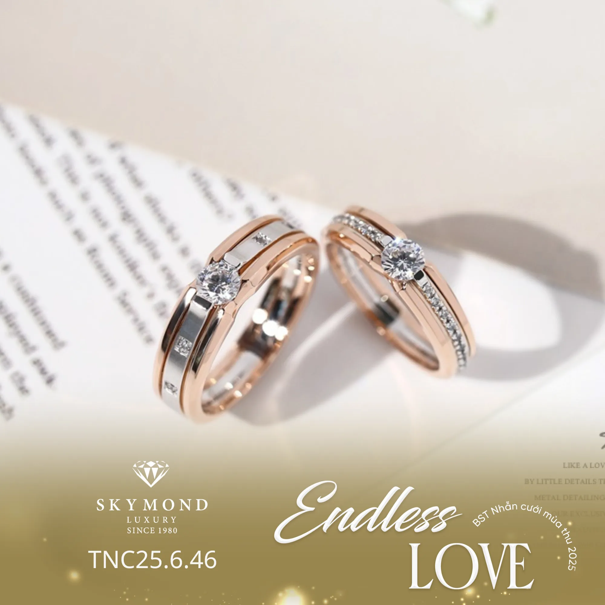 nhẫn cưới vàng ghép kim cương 