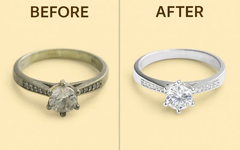 nhẫn cưới bị mờ đục