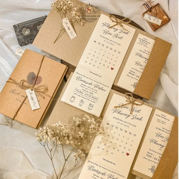 thiệp cưới thiết kế vintage