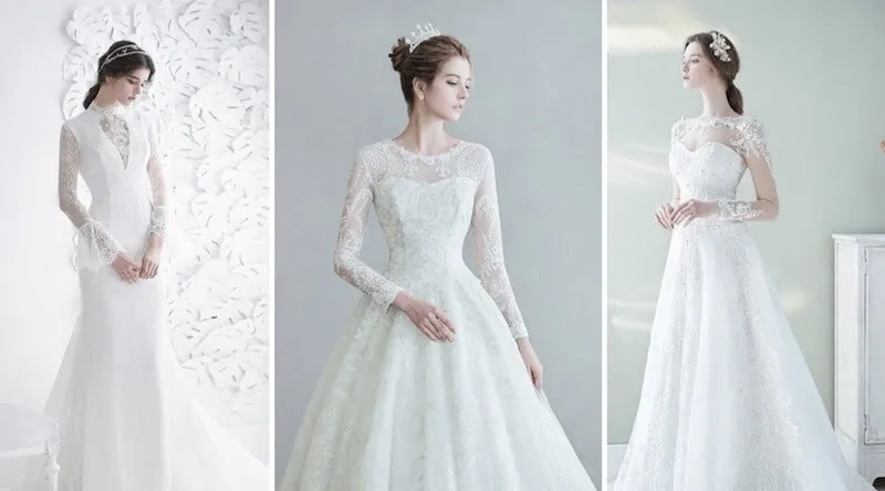 v&aacute;y cưới d&agrave;nh cho c&ocirc; d&acirc;u mảnh khảnh